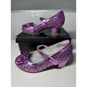 K KomForme Girl Dress Shoes Mary Jane Glitter Sz 1 in Low Heel Wedding Party